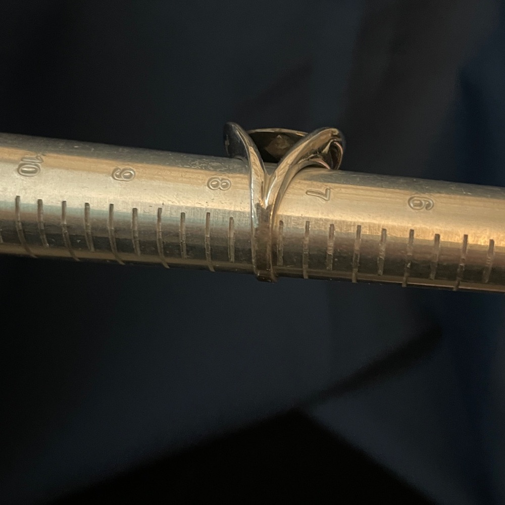 Lia Sophia Black and  Silver checkerboard crushed cut Ring - Picture 5 of 6